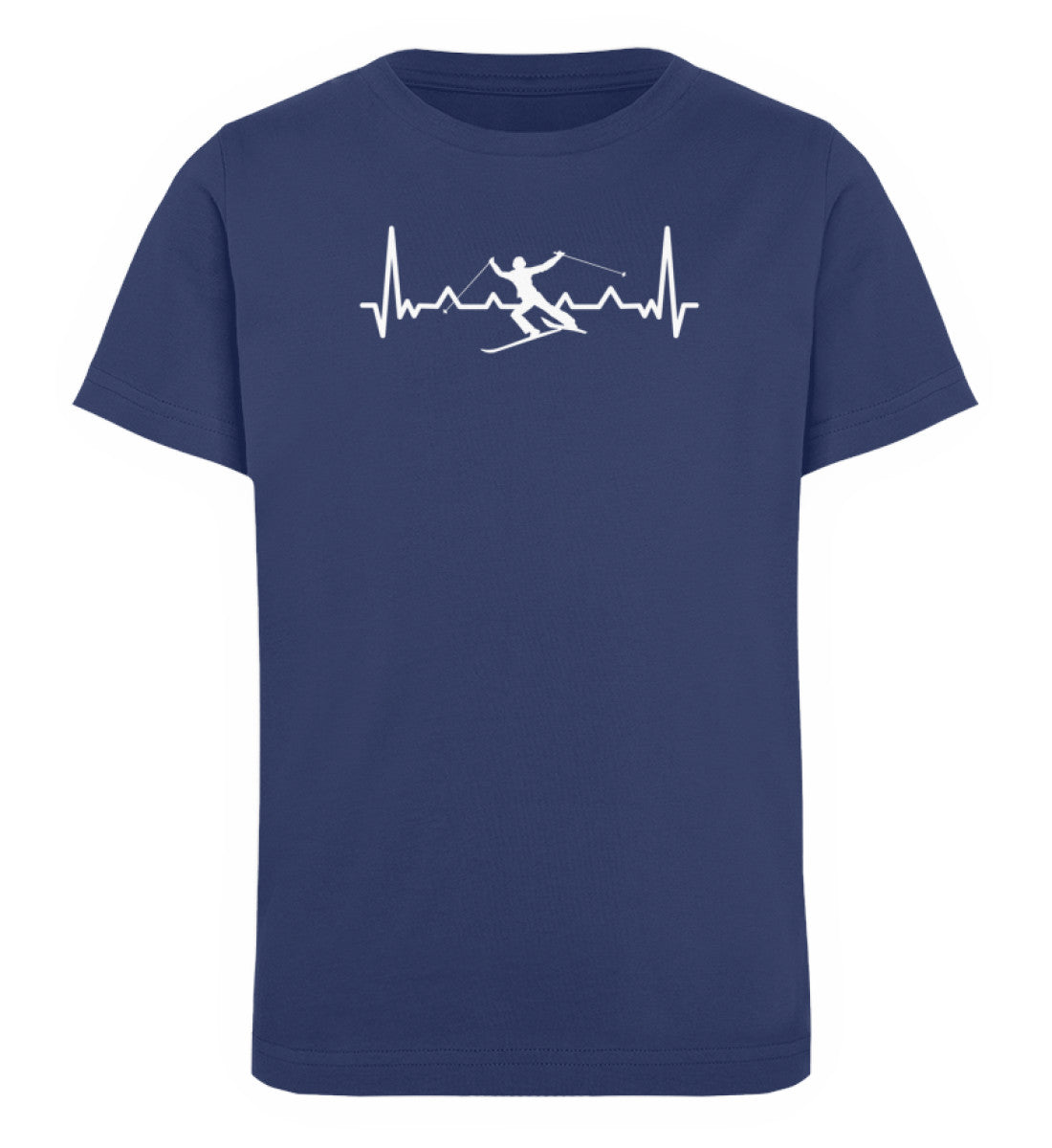 Herzschlag Ski - Kinder Premium Organic T-Shirt Navyblau
