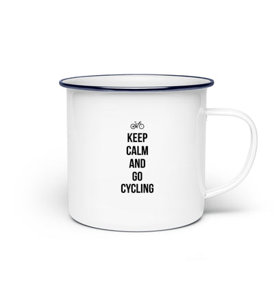 Keep calm and go cycling - Emaille Tasse fahrrad