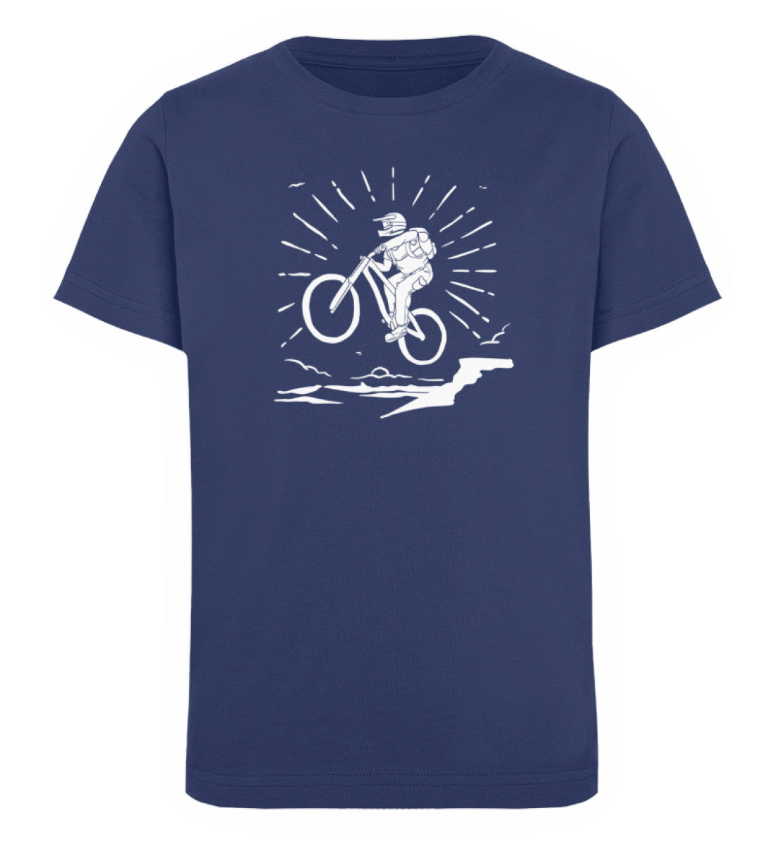 Mountainbiken - Kinder Premium Organic T-Shirt mountainbike Navyblau