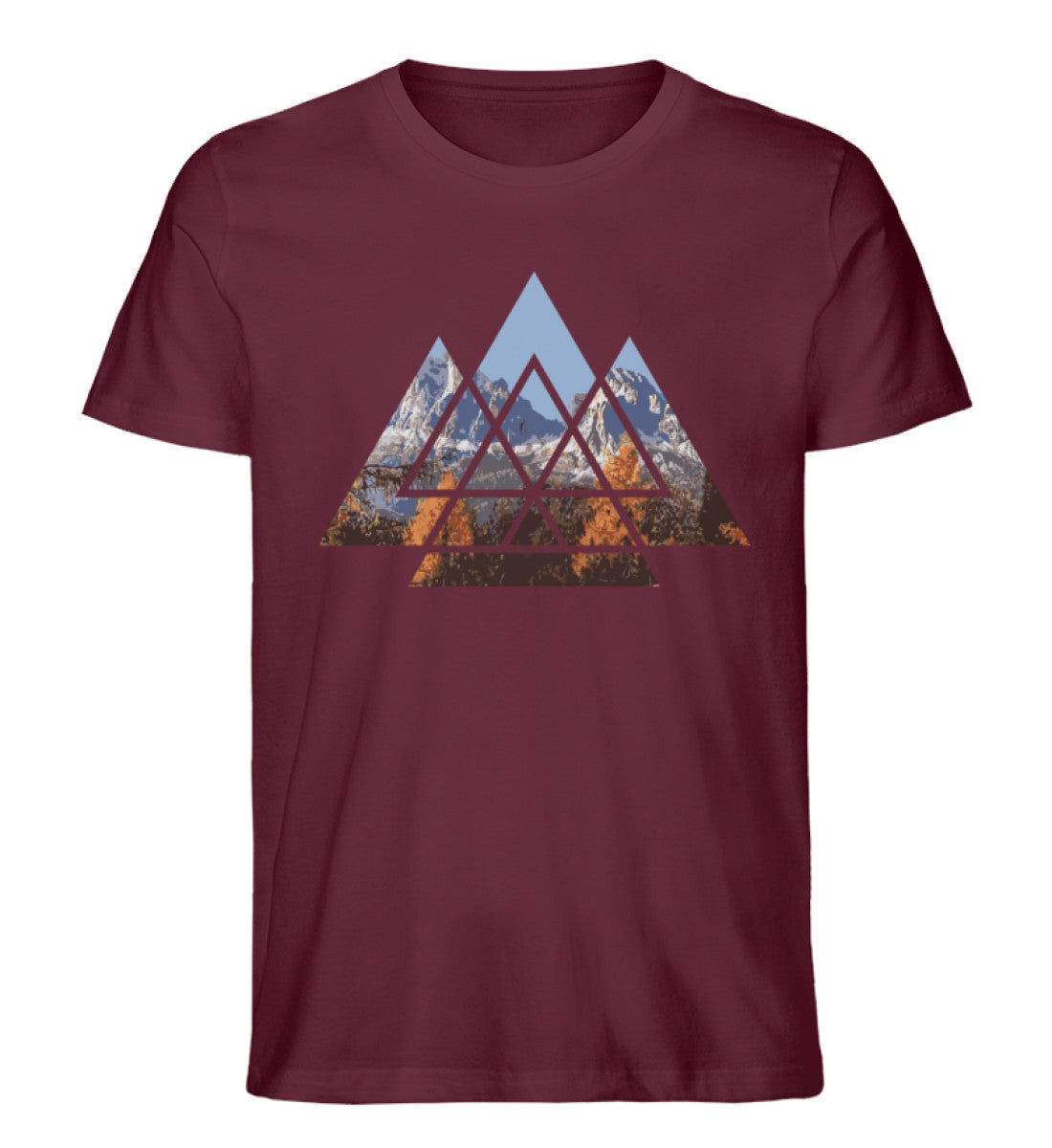 Berge Abstrakt - Herren Premium Organic T-Shirt berge wandern Weinrot
