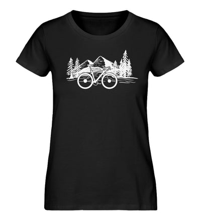 Fahrrad und Berge - Damen Organic T-Shirt fahrrad mountainbike Schwarz