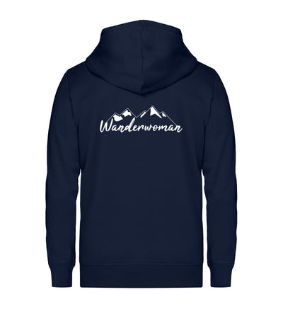 Wanderwoman. - Unisex Premium Organic Sweatjacke wandern Navyblau
