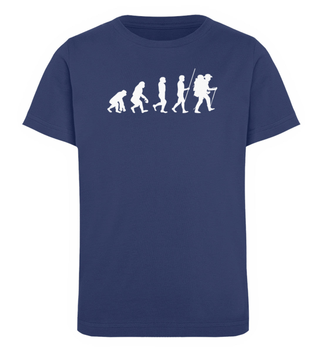 Evolution Wandermensch - Kinder Premium Organic T-Shirt wandern Navyblau