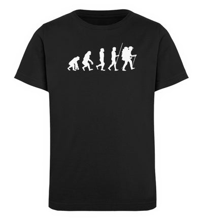 Evolution Wandermensch - Kinder Premium Organic T-Shirt wandern Schwarz