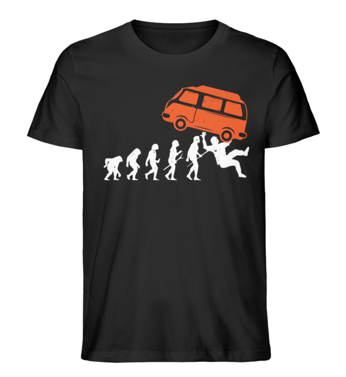 Evolution und Camping Van - Herren Organic T-Shirt camping Schwarz