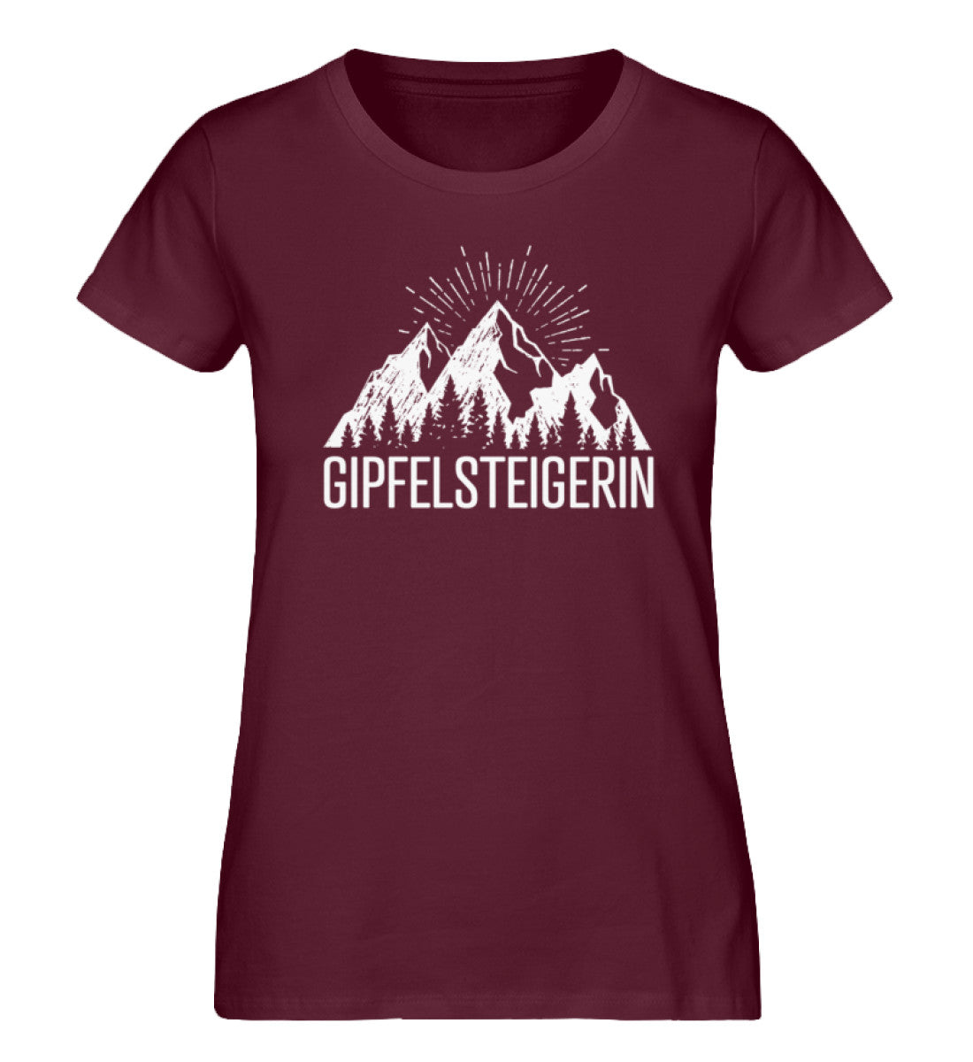 Die Gipfelsteigerin - Damen Premium Organic T-Shirt berge klettern wandern Weinrot