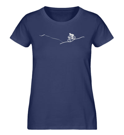 Mountainbiken am Hügel - Damen Organic T-Shirt mountainbike Navyblau