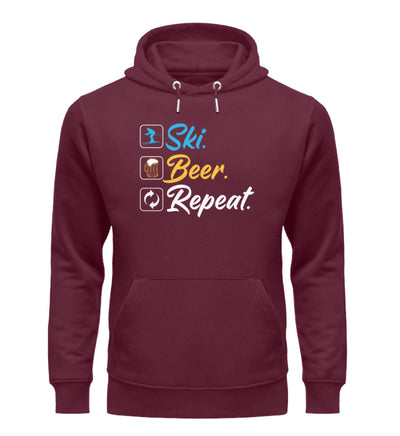 Ski. Beer. Repeat. - Unisex Premium Organic Hoodie Weinrot