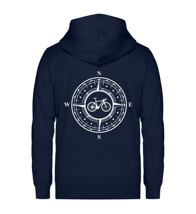Fahrrad im Kompass - Unisex Premium Organic Sweatjacke fahrrad mountainbike Navyblau