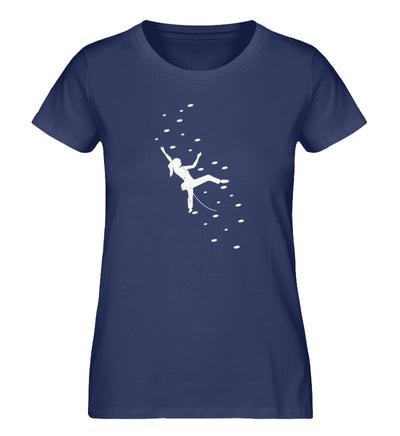 Klettergirl - Damen Premium Organic T-Shirt klettern Navyblau