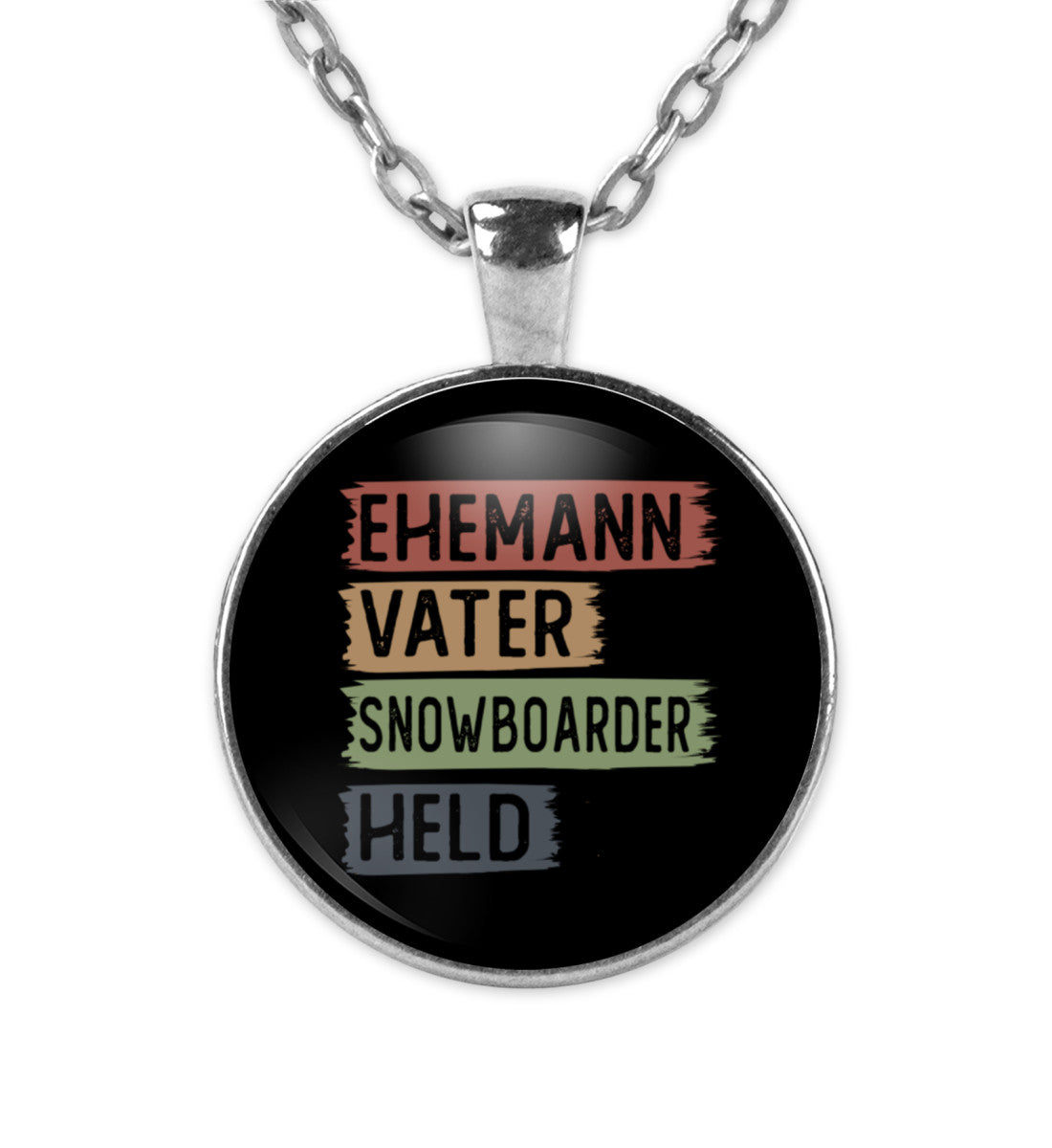 Ehemann, Vater, Snowboarder, Held - Halskette mit Anhänger snowboarden Silber