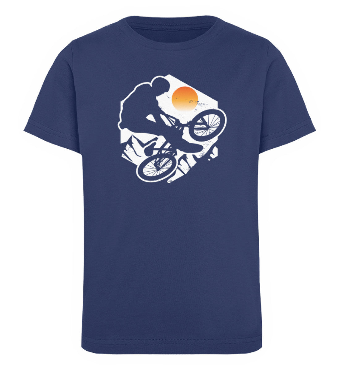 Mountainbike Jump - Kinder Premium Organic T-Shirt mountainbike Navyblau