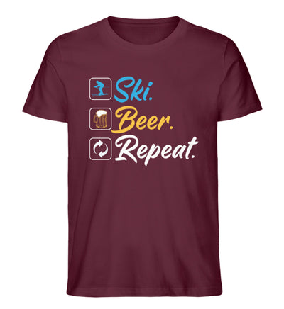 Ski. Beer. Repeat. - Herren Premium Organic T-Shirt Weinrot