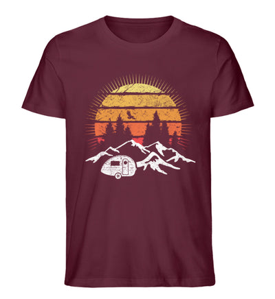 Camping Sonne Vintage - Herren Premium Organic T-Shirt camping Weinrot