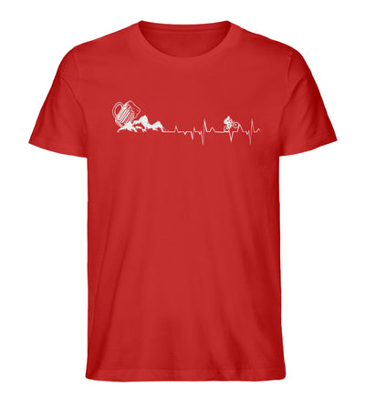 Herzschlag Bergbiker und Bier - Herren Organic T-Shirt mountainbike Rot