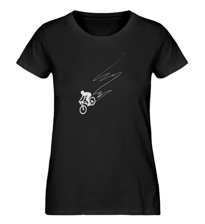 Downhill Flitzerin - Damen Organic T-Shirt fahrrad mountainbike Schwarz