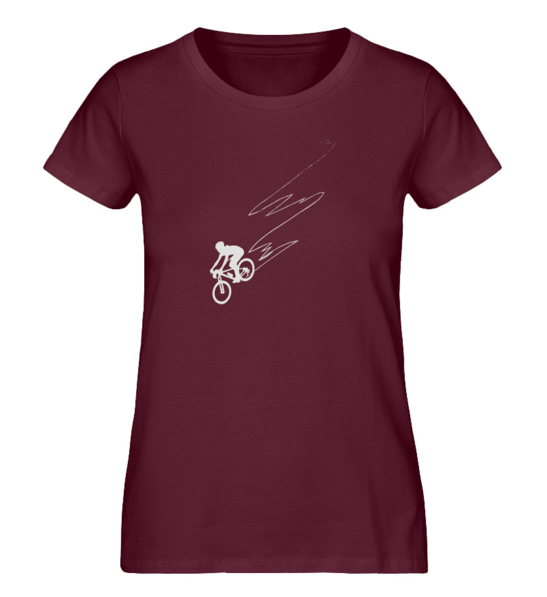 Downhill Flitzerin - Damen Organic T-Shirt fahrrad mountainbike Weinrot