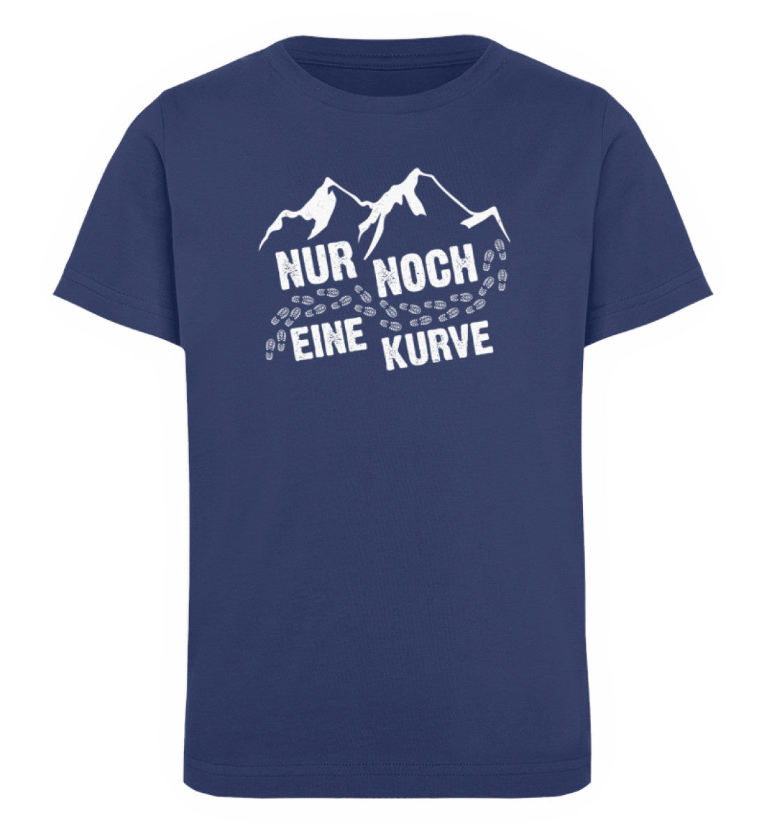 Nur noch eine Kurve - (B.W.) - Kinder Premium Organic T-Shirt berge wandern Navyblau