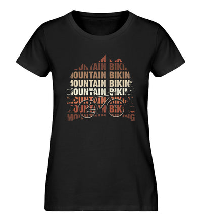 Mountainbiking - Damen Organic T-Shirt mountainbike Schwarz