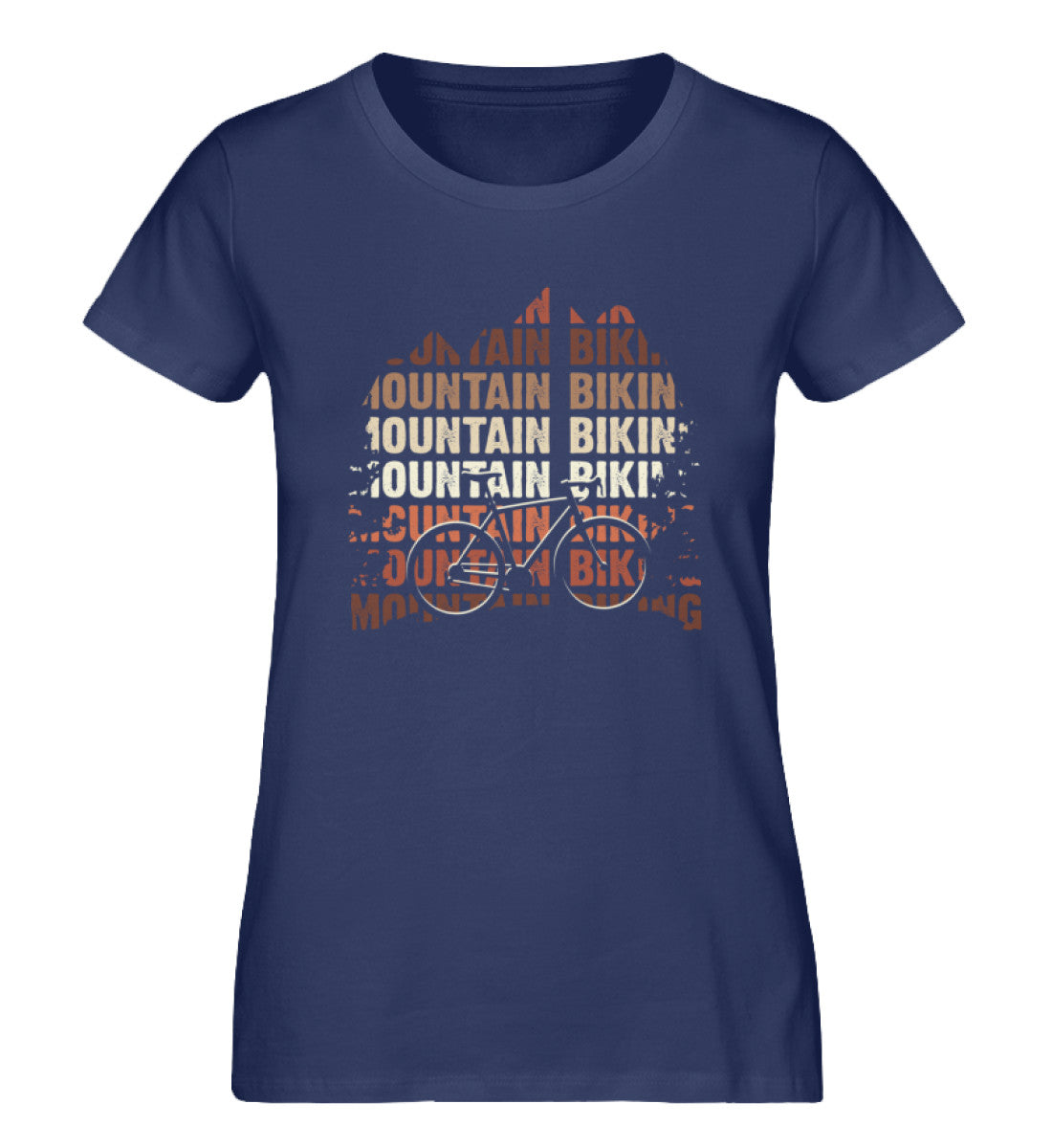 Mountainbiking - Damen Organic T-Shirt mountainbike Navyblau