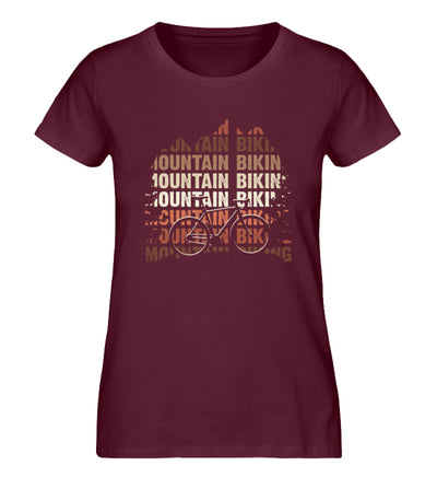 Mountainbiking - Damen Organic T-Shirt mountainbike Weinrot
