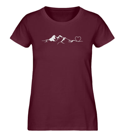 Bergverliebt - Damen Organic T-Shirt' berge klettern wandern Weinrot