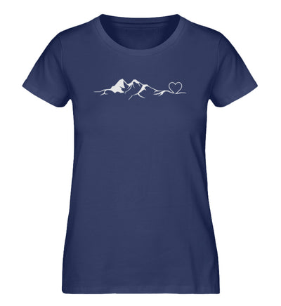 Bergverliebt - Damen Organic T-Shirt' berge klettern wandern Navyblau