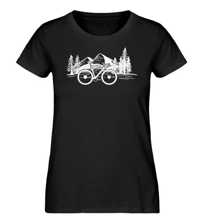 Fahrrad und Berge - Damen Premium Organic T-Shirt fahrrad mountainbike Schwarz
