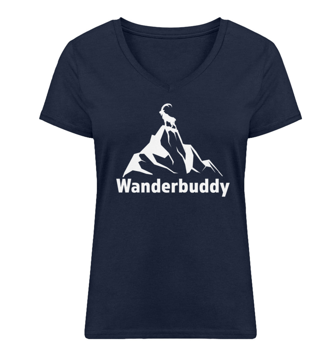 Wanderbuddy - Damen Organic V-Neck Shirt Navyblau