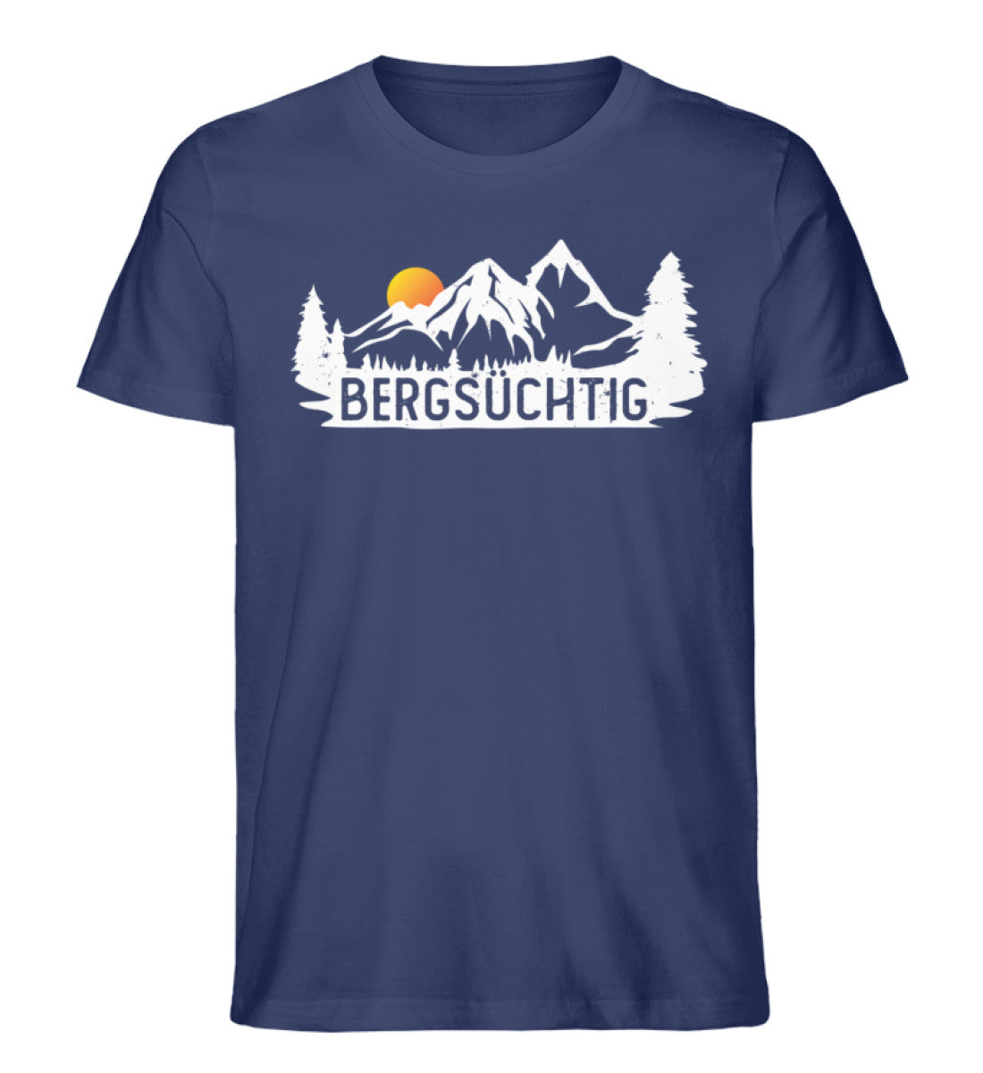 Bergsüchtig - Herren Organic T-Shirt berge wandern Navyblau