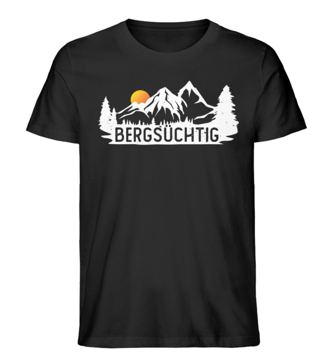 Bergsüchtig - Herren Organic T-Shirt berge wandern Schwarz