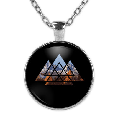 Berge Abstrakt - Halskette mit Anhänger berge wandern Silber