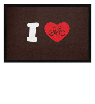 I Love Fahrrad - Fußmatte mit Gummirand fahrrad mountainbike Braun