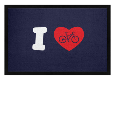 I Love Fahrrad - Fußmatte mit Gummirand fahrrad mountainbike Navy