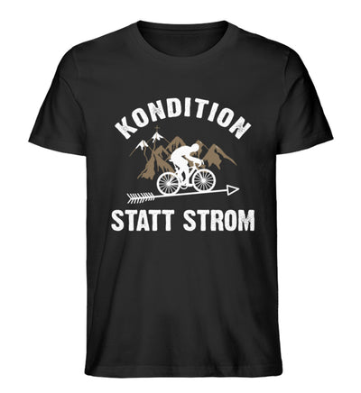 Kondition statt Strom - Herren Premium Organic T-Shirt fahrrad mountainbike Schwarz