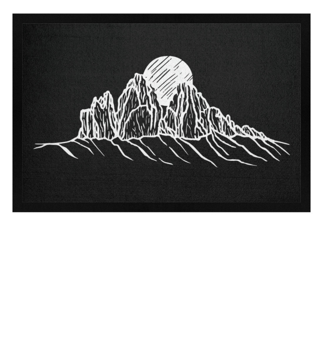 Drei Zinnen - Fußmatte mit Gummirand berge wandern Schwarz