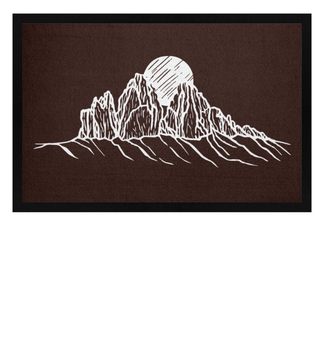 Drei Zinnen - Fußmatte mit Gummirand berge wandern Braun