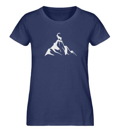 Steinbock am Berg - Damen Organic T-Shirt' berge wandern Navyblau