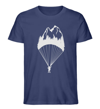 Gleitschirm und Berge - Herren Organic T-Shirt berge Navyblau