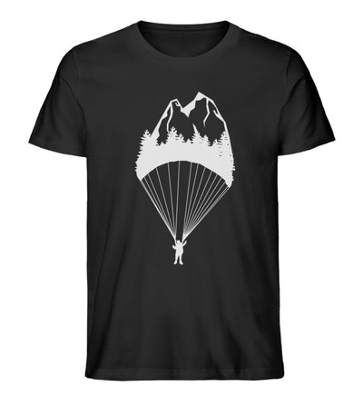Gleitschirm und Berge - Herren Organic T-Shirt berge Schwarz