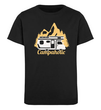 Campaholic. - Kinder Premium Organic T-Shirt camping Schwarz