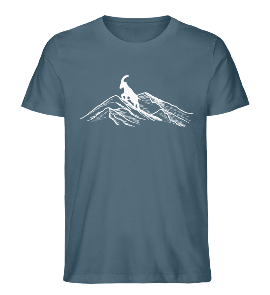 Alpensteinbock auf Berg - Herren Premium Organic T-Shirt berge klettern wandern Stargazer