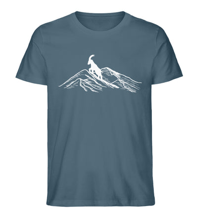 Alpensteinbock auf Berg - Herren Premium Organic T-Shirt berge klettern wandern Stargazer