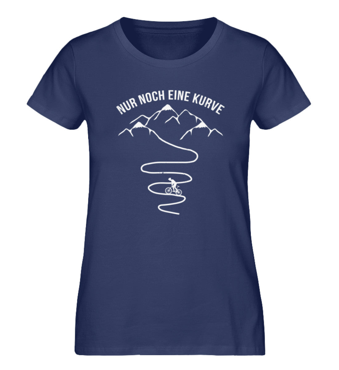 Nur noch eine Kurve und Radfahrer - Damen Premium Organic T-Shirt fahrrad mountainbike Navyblau