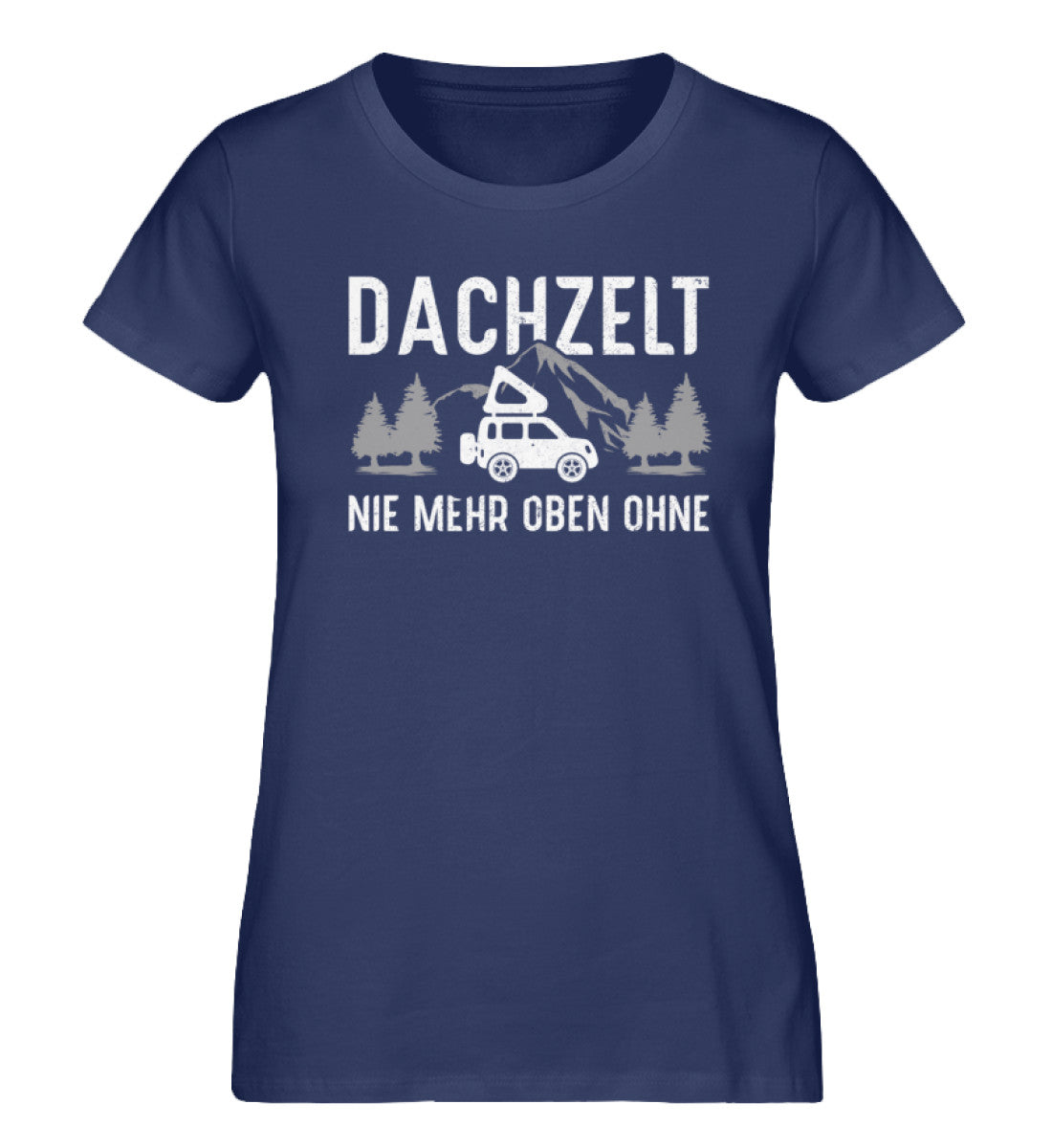 Dachzelt - Damen Premium Organic T-Shirt camping Navyblau