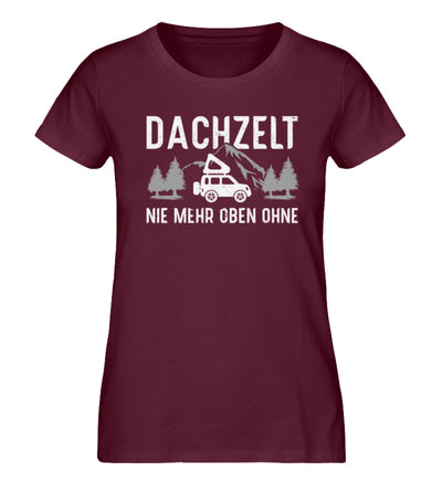 Dachzelt - Damen Premium Organic T-Shirt camping Weinrot
