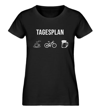 Tagesplan Kaffee, Fahrrad und Bier - Damen Organic T-Shirt fahrrad mountainbike Schwarz