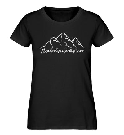 Naturmädchen - Damen Organic T-Shirt camping wandern Schwarz