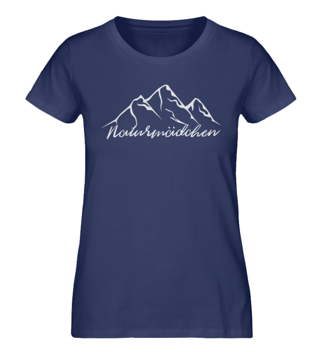 Naturmädchen - Damen Organic T-Shirt camping wandern Navyblau