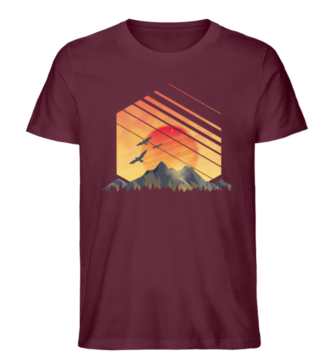 Sonnenaufgang Alpen - Herren Premium Organic T-Shirt Weinrot